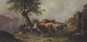 Alpenlandschaft Mit Viehherde by Edmund Mahlknecht