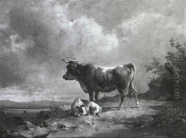 Kuh Mit Kalb Auf Der Weide - view 1