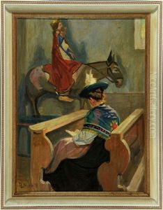 Bauerin Bei Der Andacht In Der Kapelle Von Bad Oberdorf/hindelang by Richard Mahn