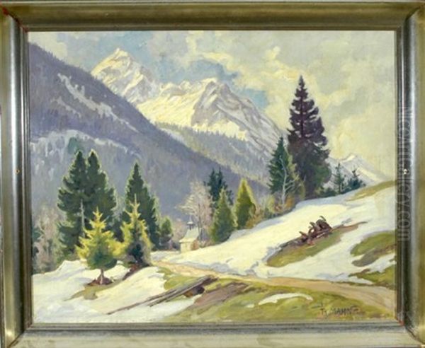 Kapelle Im Altschnee Mit Blick Auf Die Allgauer Berge - view 1