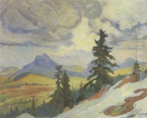 Allgaulandschaft Bei Schneeschmelze by Richard Mahn