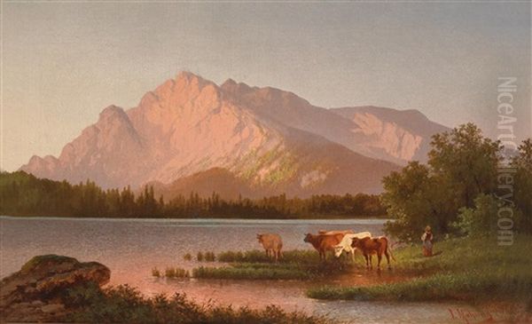 Partie An Der Salzach Mit Untersberg - view 1