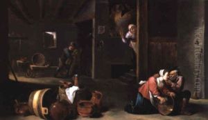 Interieur De Cuisine by Cornelis Mahu
