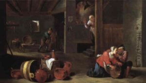 Interieur D'auberge by Cornelis Mahu