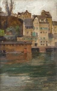 Zurich: Les Quais De La Limmat Au Niveau De Lindenhof Et De Schipfe