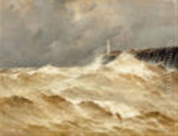 Lighthouse In The Storm - view 1