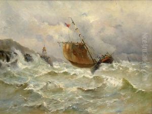Bateau De Peche Se Presentant Devant Un Port Par Grosse Mer Bateau De Peche Se Presentant Devant Un Port Par Grosse Mer