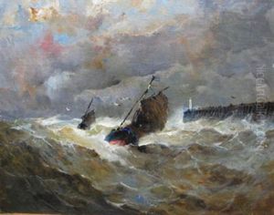 Retour De Peche Dans La Tempete by Emile Maillard