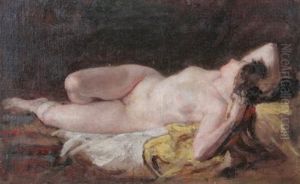 Reclining Female Nude by Diogene Ulysse Napoleon Maillart