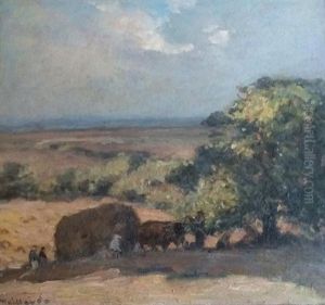 Paysage De Moisson En Creuse by Fernand Maillaud