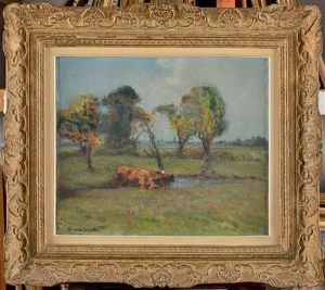 Paysage Vache A La Marre by Fernand Maillaud