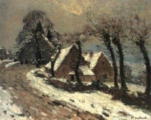 Village In A Winter Landscape Village In A Winter Landscape