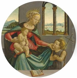 The Madonna And Child With The Infant Saint John The Baptist by Sebastiano di Bartolo Mainardi