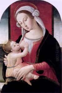The Madonna Suckling The Infant Christ by Sebastiano di Bartolo Mainardi