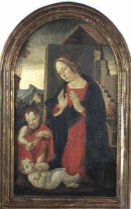 La Vierge Et Saint Jean-baptiste Adorant L'enfant by Sebastiano di Bartolo Mainardi