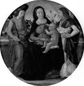 Madonna And Child With Two Angels