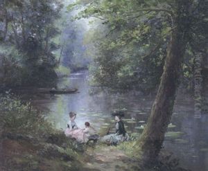 A Peaceful Afternoon By The River by Gustave Maincent