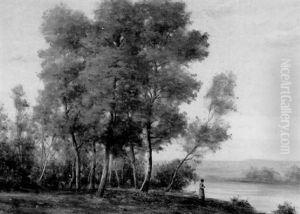 Figures In A Wood Beside A River