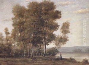 Figures In A Wood Beside A River