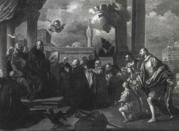 St. Benedict Receiving Maurus And Placidus At Subiaco - view 1