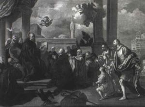 St. Benedict Receiving Maurus And Placidus At Subiaco
