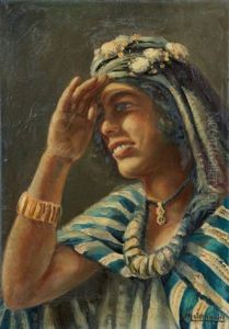Jeune Orientale Au Voile Fleuri by Louis Maisonneuve