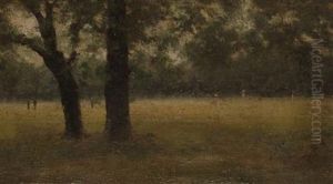 Summer Afternoon, Kensington Gardens (+ Tree Trunks, Kensington Gardens; 2 Works) by Paul Fordyce Maitland