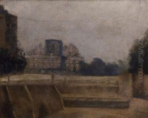 Low Tide At Chelsea Embankment by Paul Fordyce Maitland