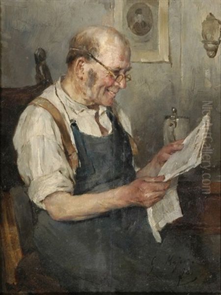 Kellermeister Bei Der Zeitungslekture - view 1