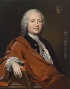 Bildnis Des Mediziners, Botanikers Und Forschungsreisenden Johann Georg Gmelin (+ Bildnis Seiner Gemahlin Barbara Gmelin, Geb. Fromman; Pair) by Wolfgang Dietrich Majer