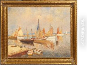 Port With Fishing Ships by Boris B. Major