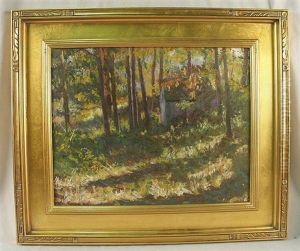 Cabin In A Forest by Ernest Lee Major