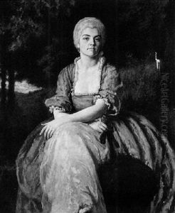 Portrait Of A Woman In 18th Century Costume by Ernest Lee Major
