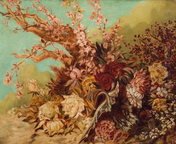Still Life With Flowering Branches And Peonies - view 1