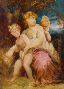 Nymphe Mit Kindern by Hans Makart