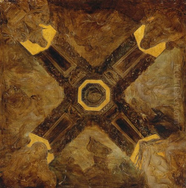 Study For A Ceiling Painting With Motifs From The Ring Der Nibelungen - view 1