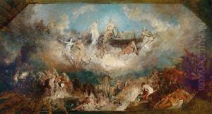 Sinking Of The Nibelungen Stronghold Into The Rhine by Hans Makart
