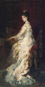 Portrait Of Maria, Countess Von Donhoff by Hans Makart