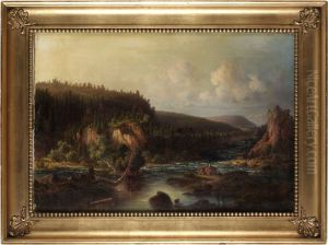 Stugan Vid Forsen by Edvard Bergh