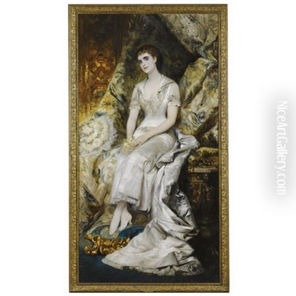 A Portrait Of A Seated Lady, Possibly Countess Bianca Teschenberg - view 1