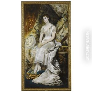 A Portrait Of A Seated Lady, Possibly Countess Bianca Teschenberg