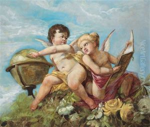 Putti Mit Globus Und Folianten