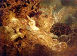 Venus And Her Entourage by Hans Makart