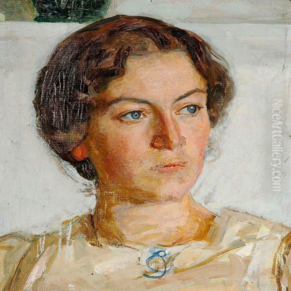 Portrait Of Painter Viggo Johansen's Daughter Bodil Faber, Nee Johansen - view 1