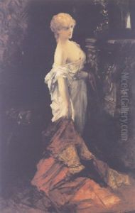 Lady Before A Mirror by Hans Makart