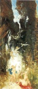 Putti An Einem Waldteich Spielend by Hans Makart