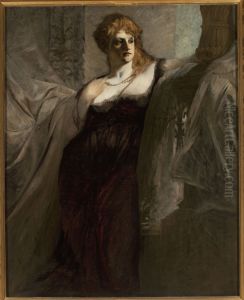 Portrait Of A Young Woman by Hans Makart