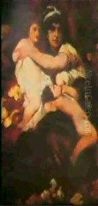 Mutter Mit Zwei Kindern by Hans Makart