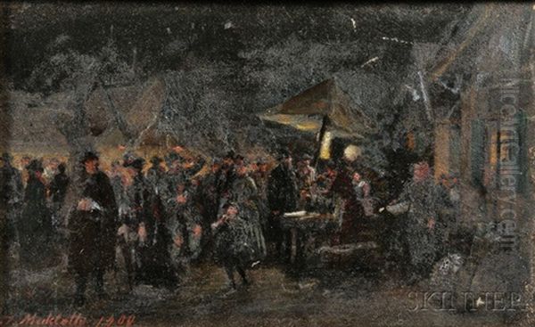 Street Vendors At Night - view 1
