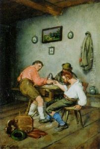 Fingerhakeln Im Wirtshaus by Johann Makloth